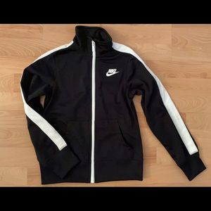 Black and white girls Nike zip track jacket